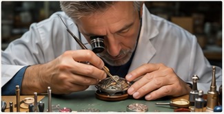 Specialist working on a watch